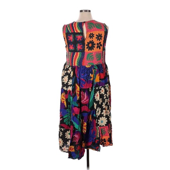 Anthropologie Farm Rio Sleeveless Patchwork Print Daises Midi Dress Size 1X - Picture 4 of 7